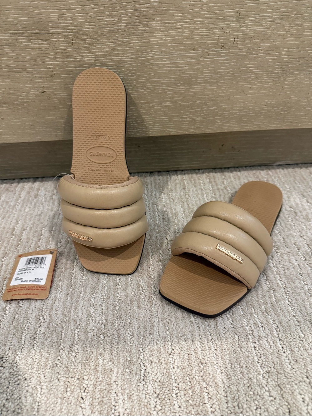 Havaianas Women's Padded Tan Slide Sandals